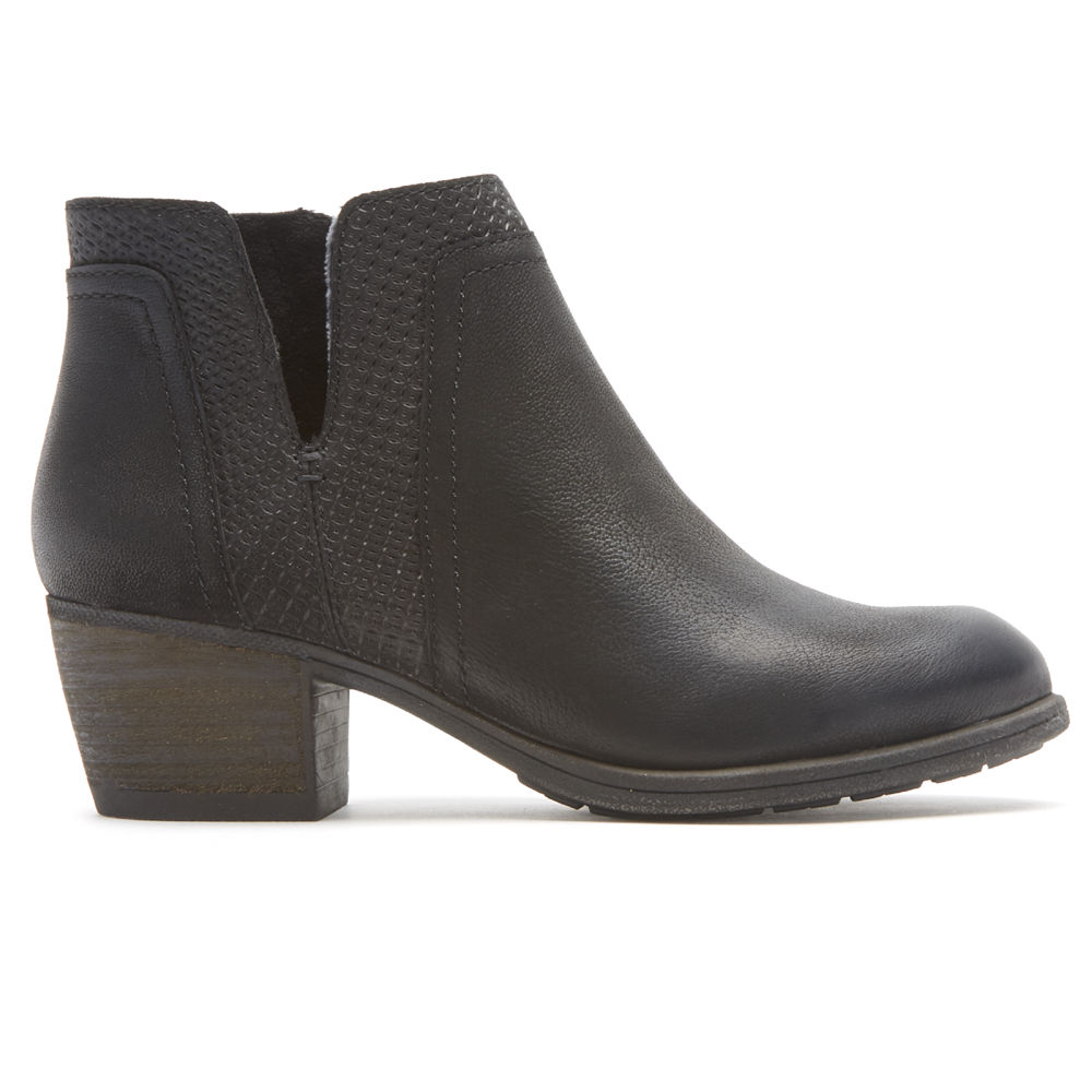 Rockport Singapore Womens Booties - Cobb Hill Anika V-Cut Black - JP8214570